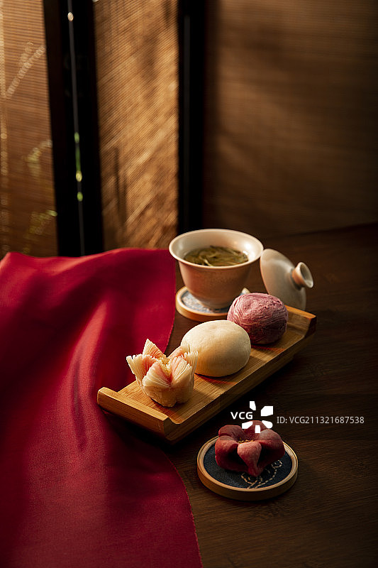 中华文化茶道和点心图片素材