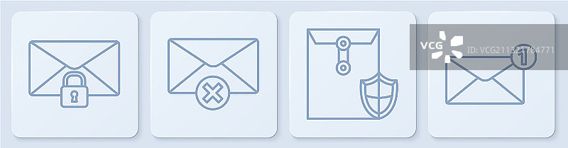 设行邮件邮件锁密码与信封图片素材