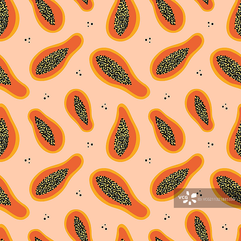 热带番木瓜果实有种子图案图片素材