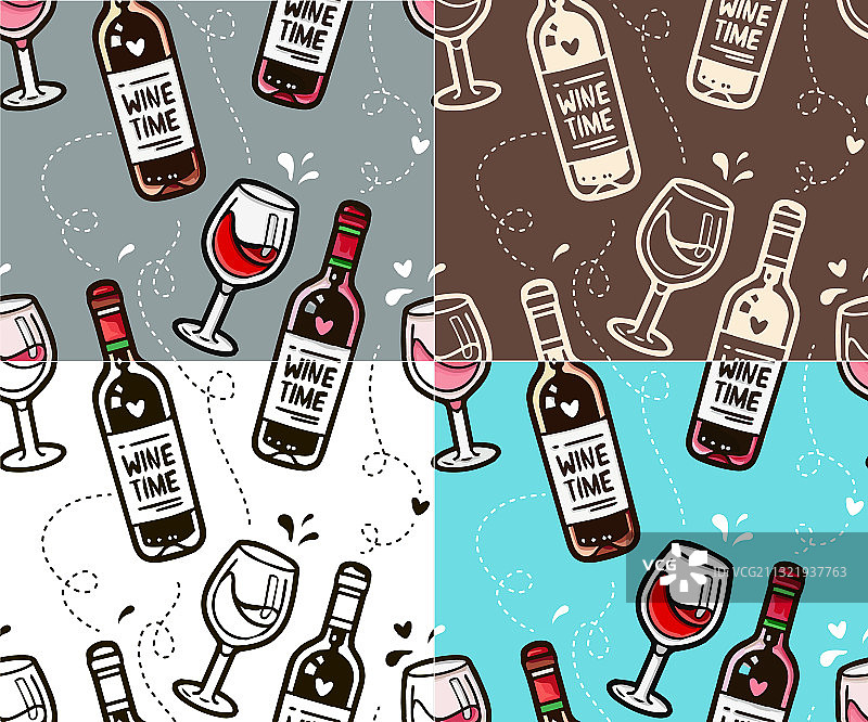 葡萄酒品种花色不同，有红色和浅色图片素材