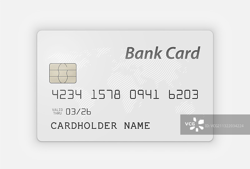 白色现实的银行卡上的白色背景图片素材