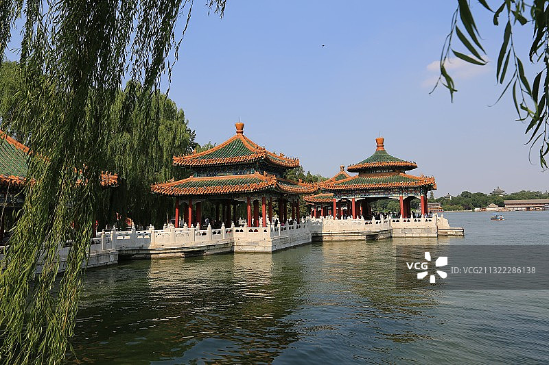 北京北海公园五龙亭图片素材