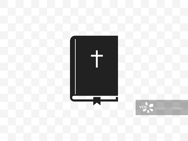 圣经书十字图标平图片素材