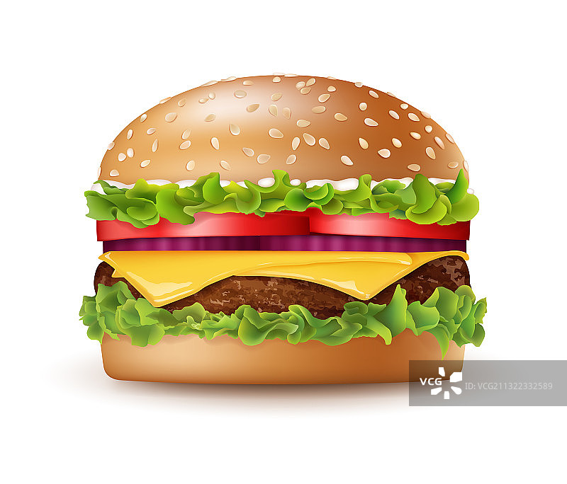 逼真的细节3d美味的大汉堡图片素材