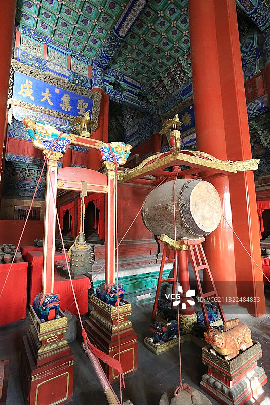 北京孔庙大成殿内景图片素材