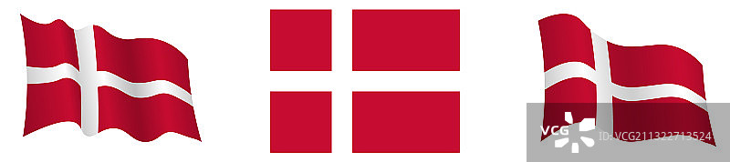 丹麦国旗的静态和动态图片素材