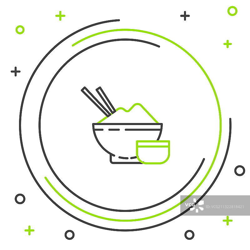 用筷子和酱汁把米饭放在碗里图片素材
