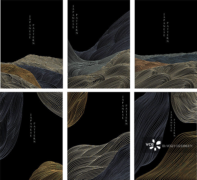 具有抽象背景的日本波浪图案图片素材