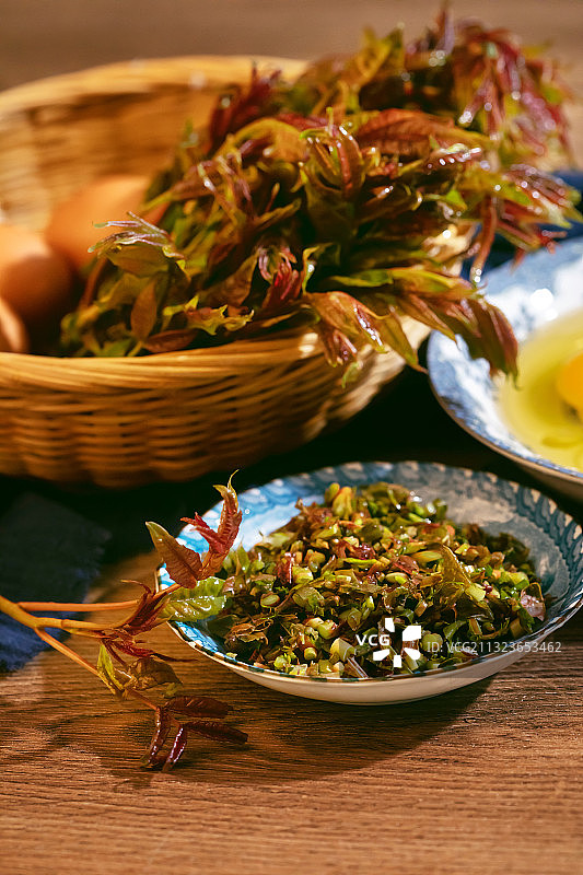 香椿和鸡蛋,食材,春天,中国食品图片素材
