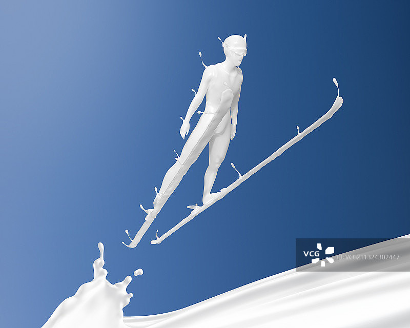 牛奶人物形态跳台滑雪图片素材