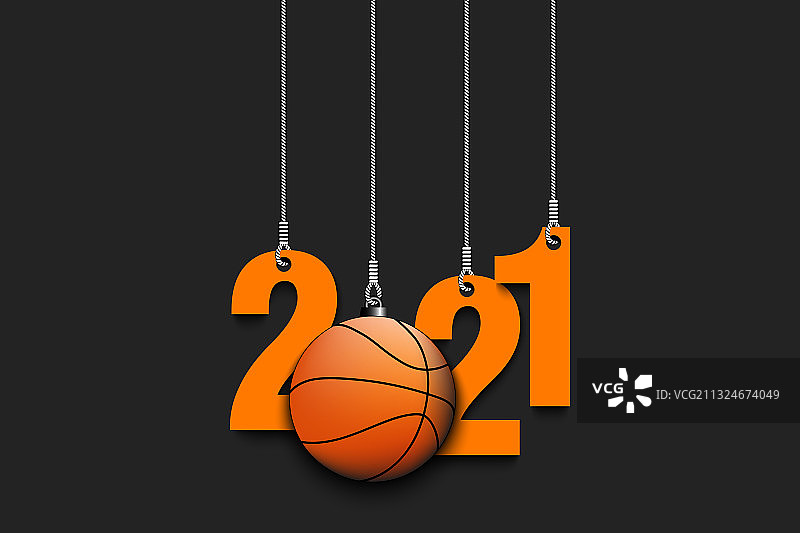 2021年和挂在绳子上的篮球图片素材