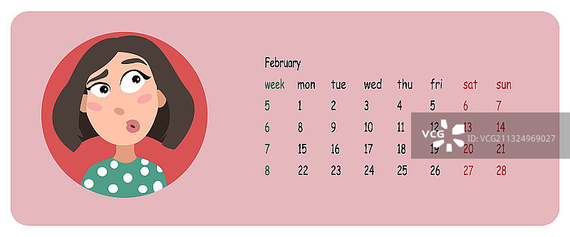 女性用户资料日历为月图片素材
