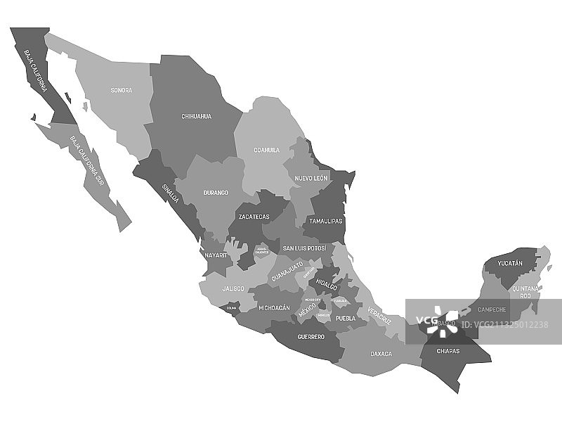 墨西哥-地图州图片素材