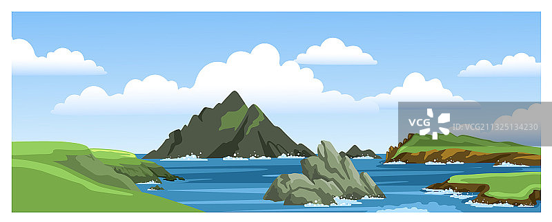 海洋景观与山，岩石，悬崖图片素材