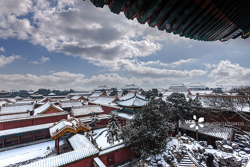 故宫后宫俯瞰雪后图片素材