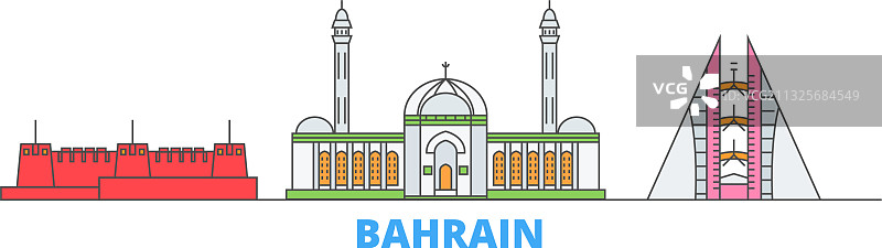 巴林线城市景观平坦旅游城市图片素材