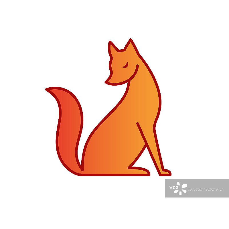 孤立的橙色狐狸图标创意标志概念图片素材