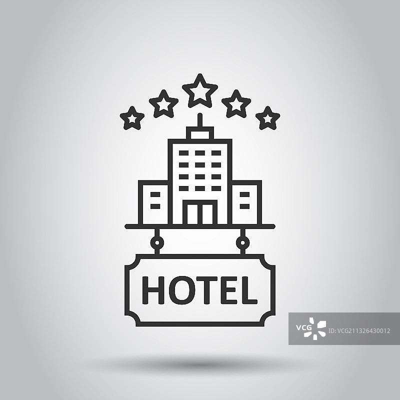酒店5星级标志图标在公寓式客栈图片素材