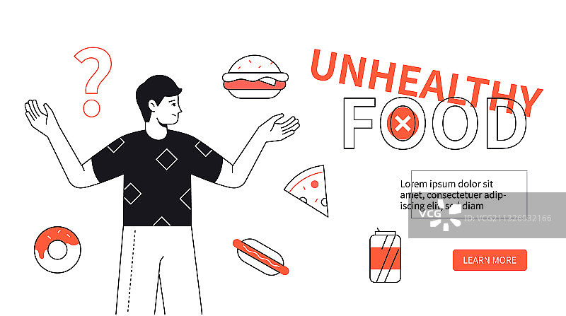 不健康食品-现代平面设计风格的网页图片素材