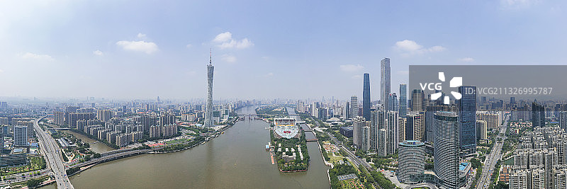 航拍中国广州珠江新城全景图图片素材