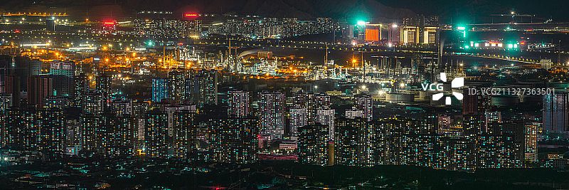 甘肃省兰州市西固工业区夜景图片素材