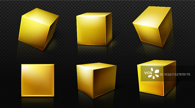 黄金方块3d方块金盒立方方块图片素材