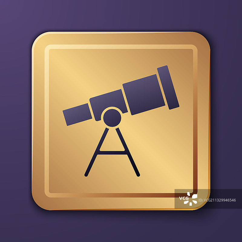 紫色望远镜图标孤立在紫色上图片素材
