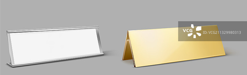 金属桌卡持有人空的金色铭牌图片素材