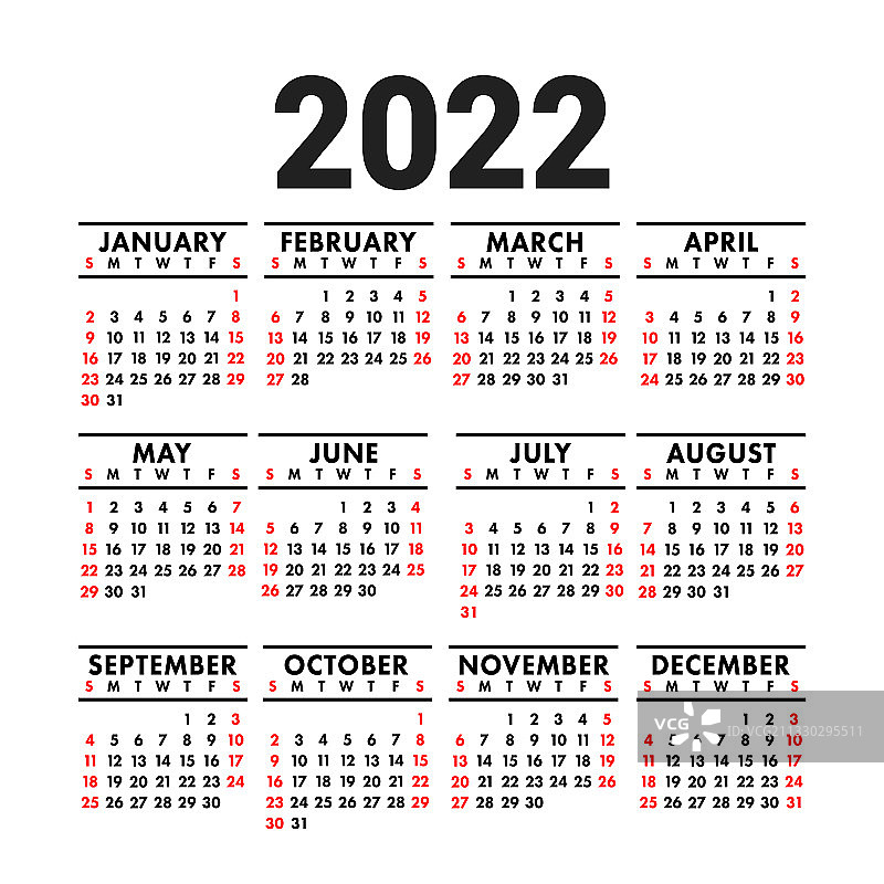 日历2022英方墙或口袋图片素材