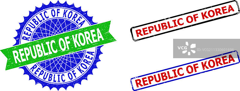 大韩民国玫瑰形和长方形双色图片素材