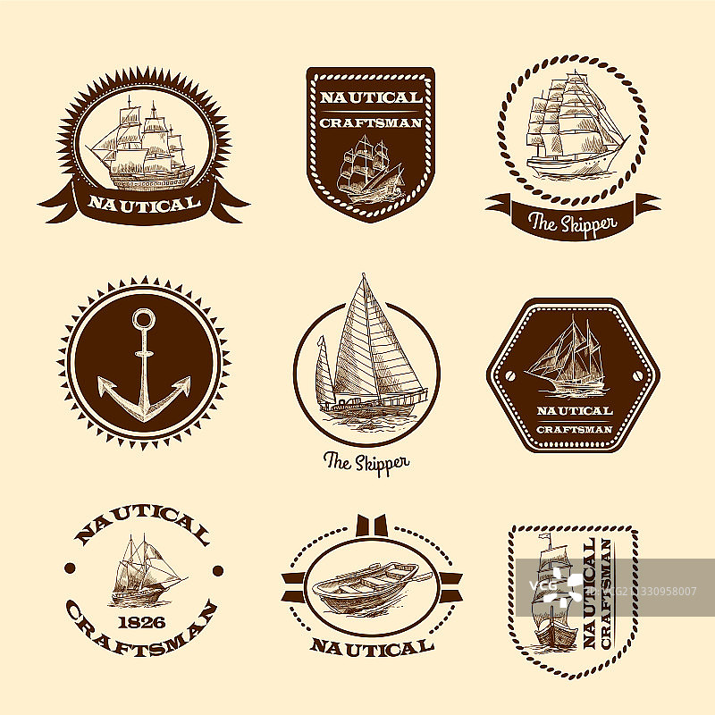 素描航海标志图片素材