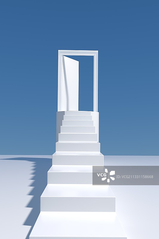 3D渲染的简约楼梯图片素材