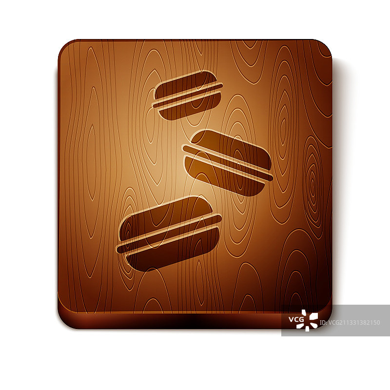 棕色的马卡龙饼干图标孤立在白色图片素材
