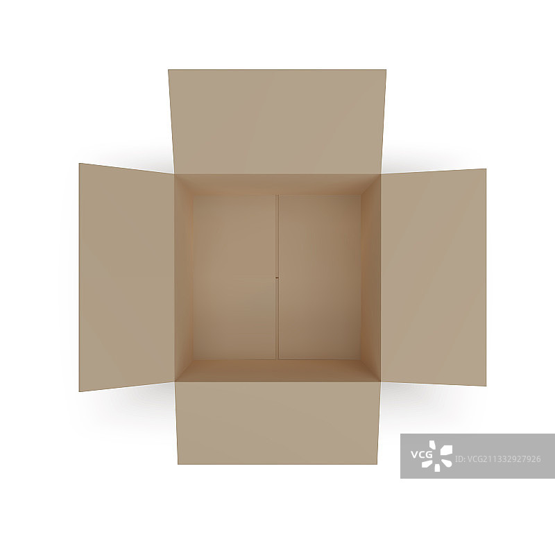 打开盒子顶视图纸包裹现实的纸箱图片素材