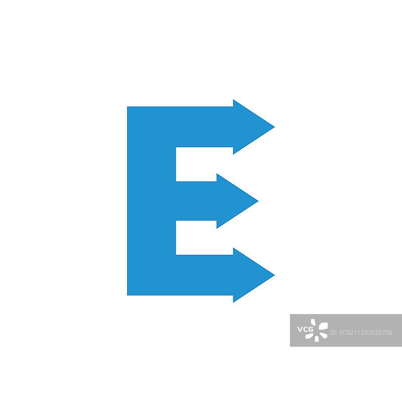 字母e箭头几何标志图片素材