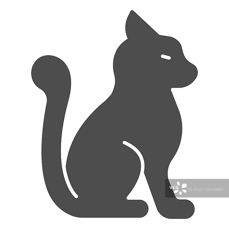 猫毛茸茸的尾巴固体图标家畜图片素材