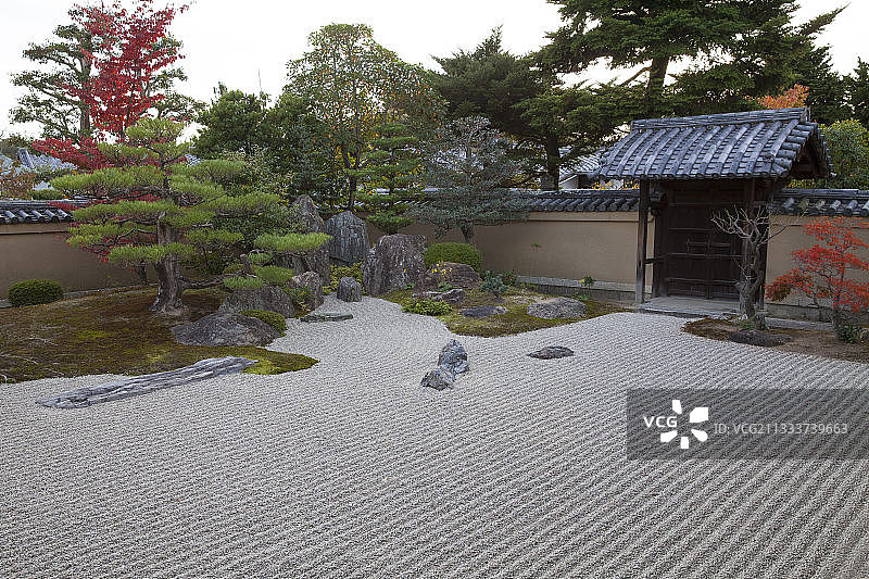 日本京都大仙寺秋季禅宗花园图片素材