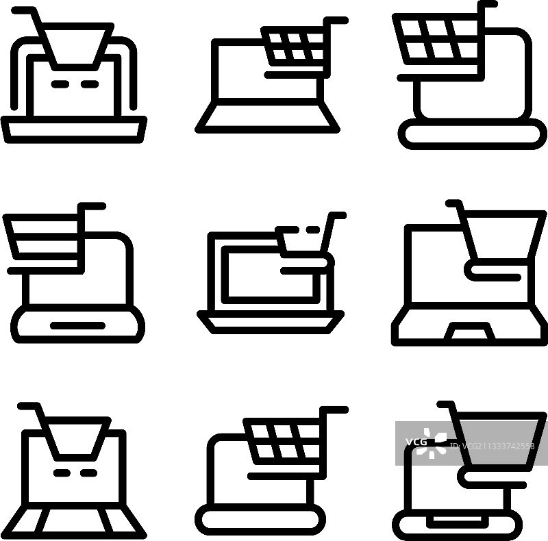 电子商务图标或标识孤立的标志符号图片素材