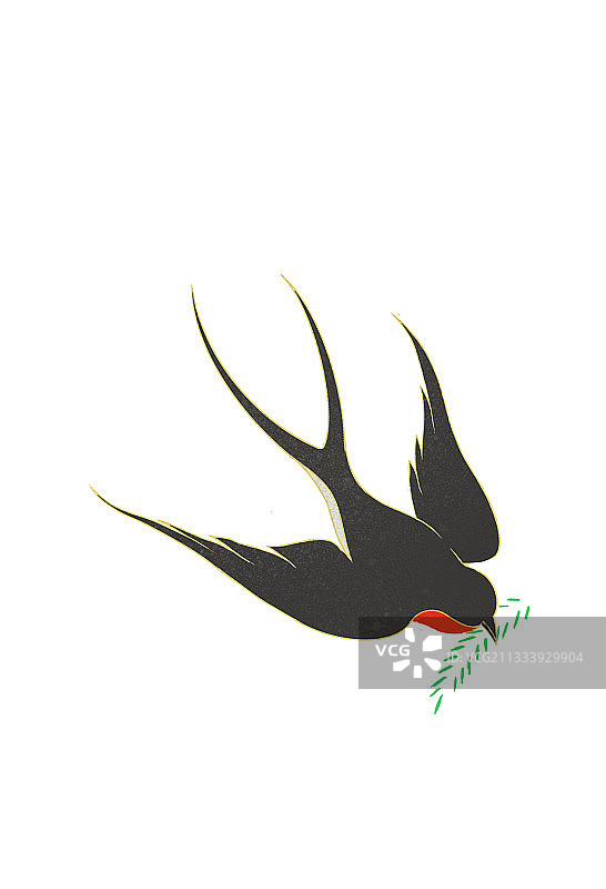 一只燕子插画图片素材