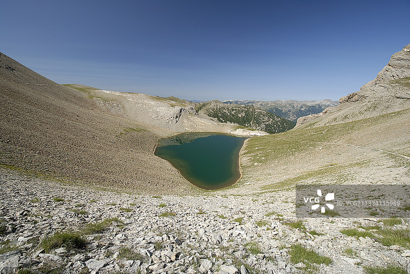 小卡约尔湖看到通过商业旅游NP阿尔卑斯法国图片素材