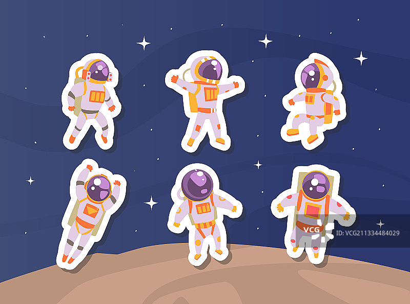 宇航员贴纸把可爱的宇航员放在外面图片素材