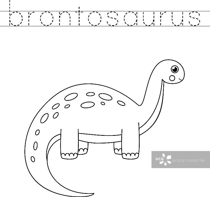 用可爱的恐龙的笔迹追踪字母图片素材