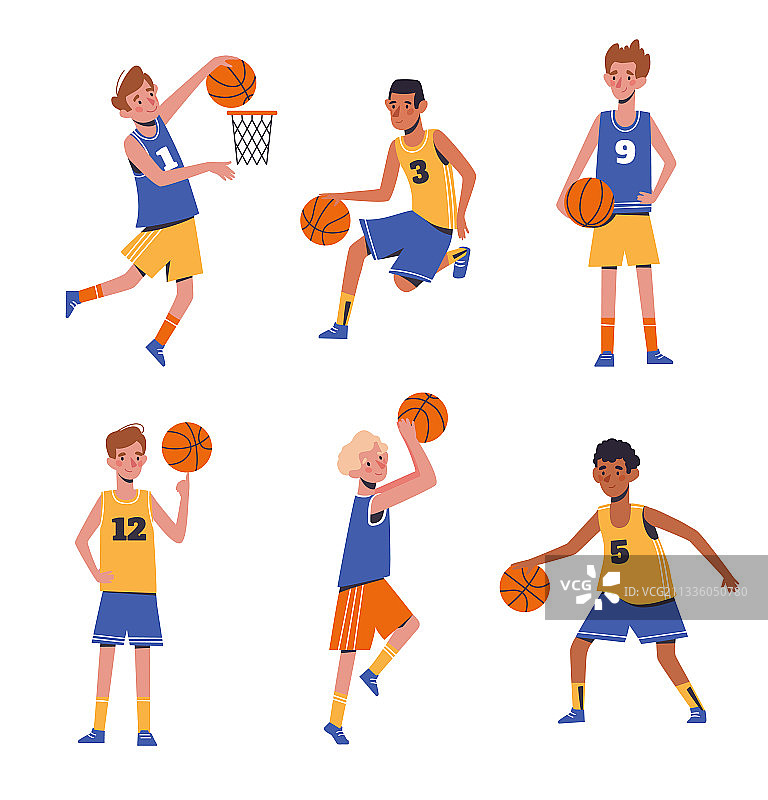 儿童运动篮球平面设计理念图片素材