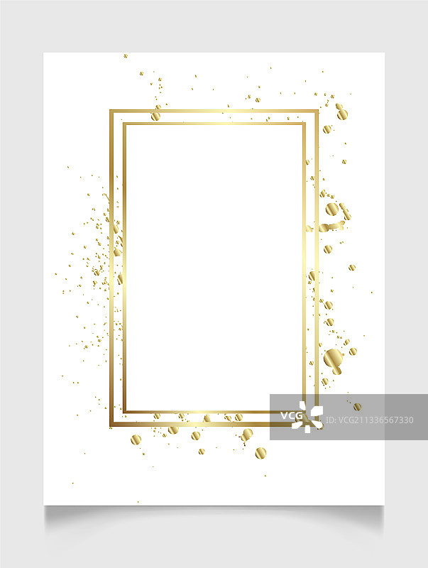 金色发亮的油漆飞溅框架孤立图片素材