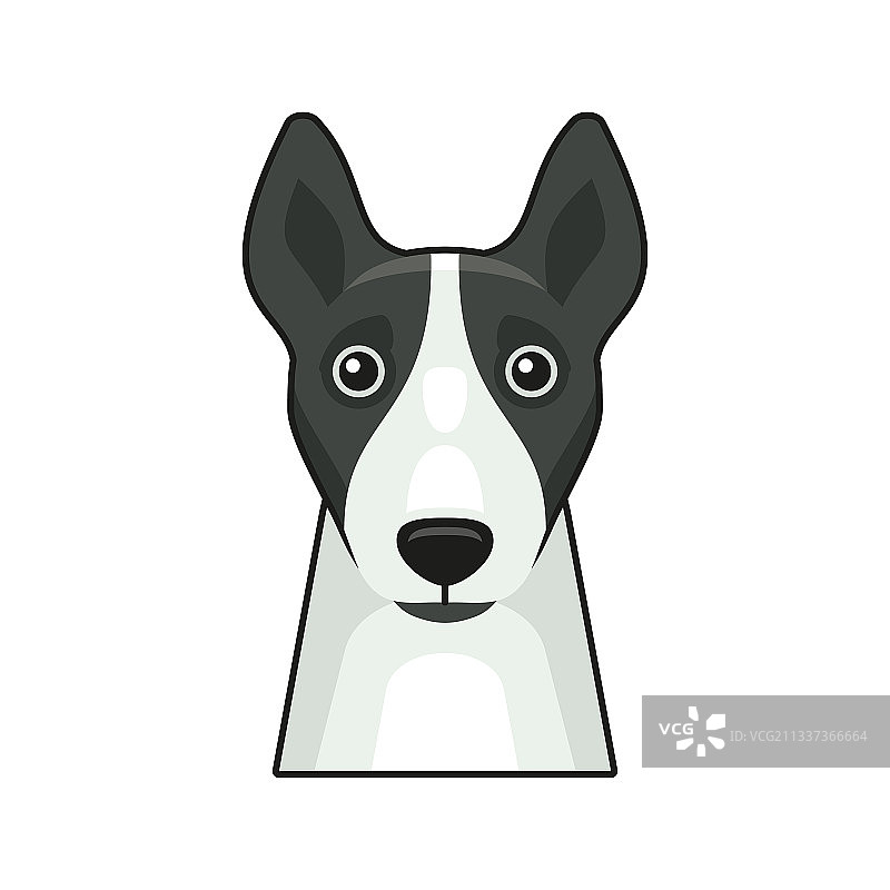 可爱的狗脸图标卡通风格的白色图片素材