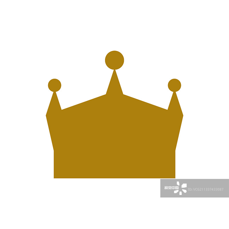 国王王冠图标简单的标志或象征与黄金图片素材