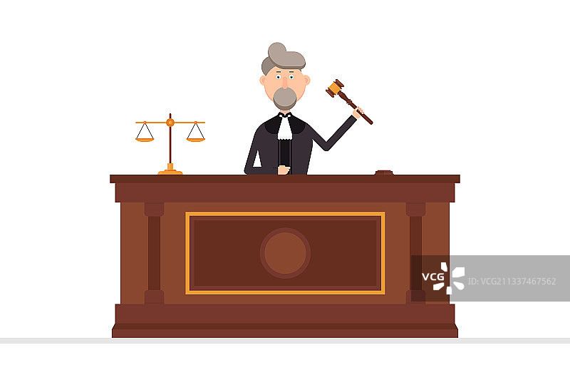 在法庭上用木槌审判人物图片素材