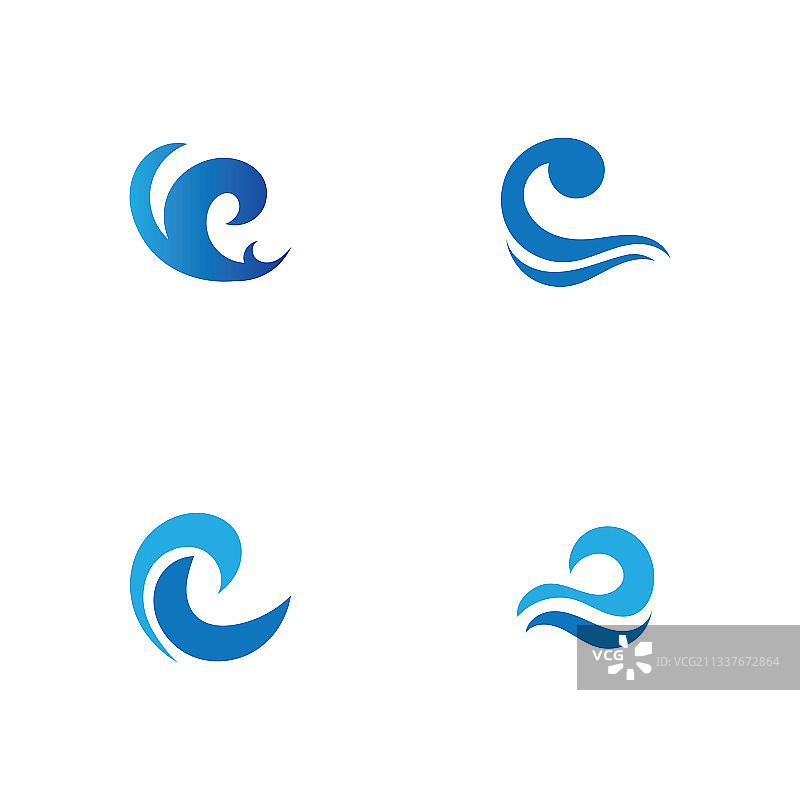 海浪标志设计模板图片素材