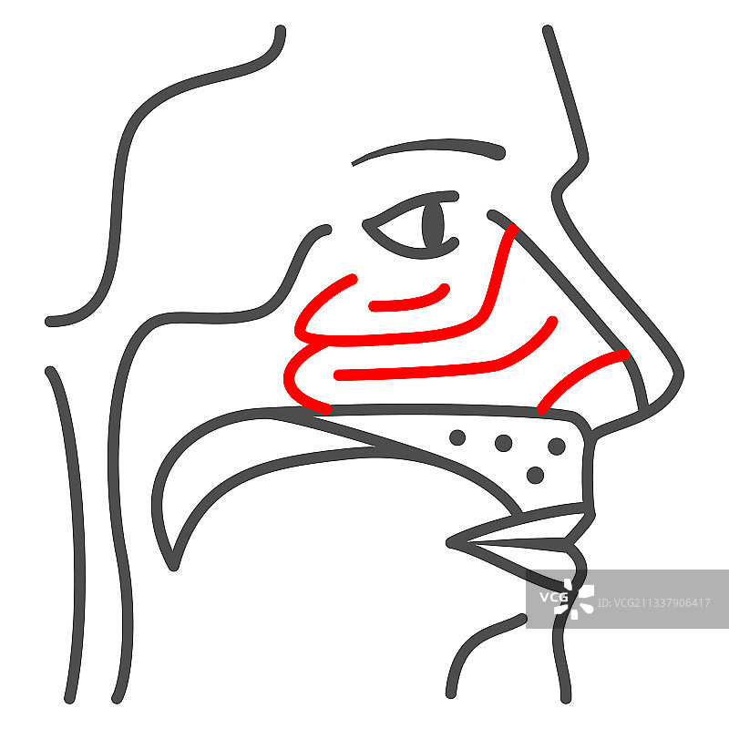 鼻粘膜炎症细线象人图片素材