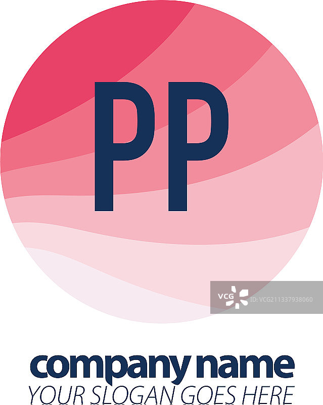 首字母pp彩色圆标志设计图片素材